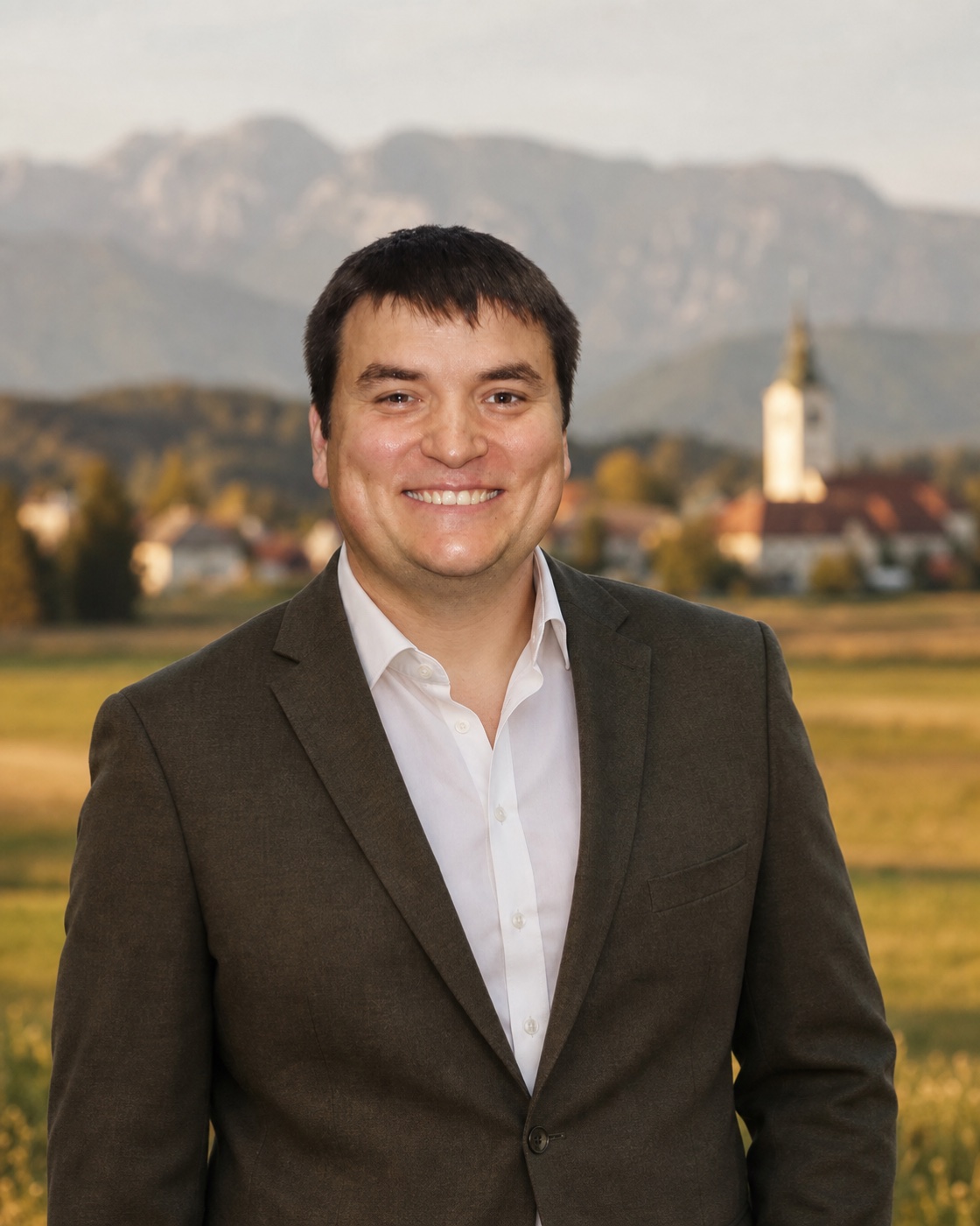 Digitalno obdelan portret Uroša Talana, kandidata LNK za župana Občine Vodice.
